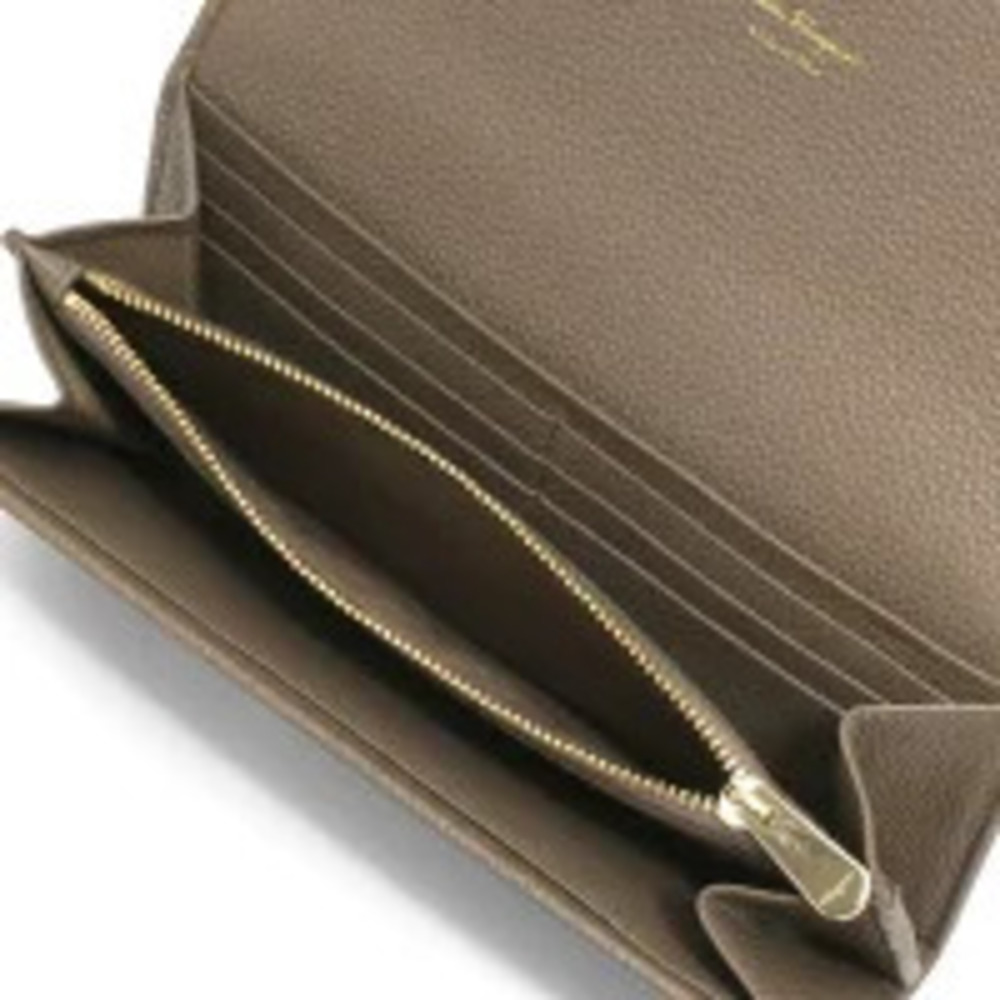 Salvatore Ferragamo Studs Beige Caraway Gancini Brown Wallet Long Seed